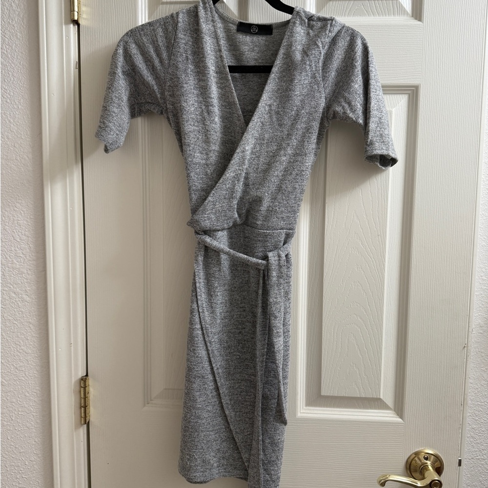 Missguided Gray Wrap Dress